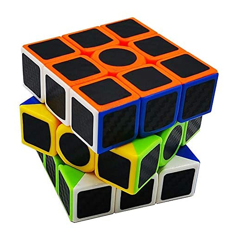 4 Bags 3X3 Speed Cube Carbon Fiber Stickerless Smooth Magic Cube Black Puzzles Classic Kids Toy 2 Pieces/Bag 