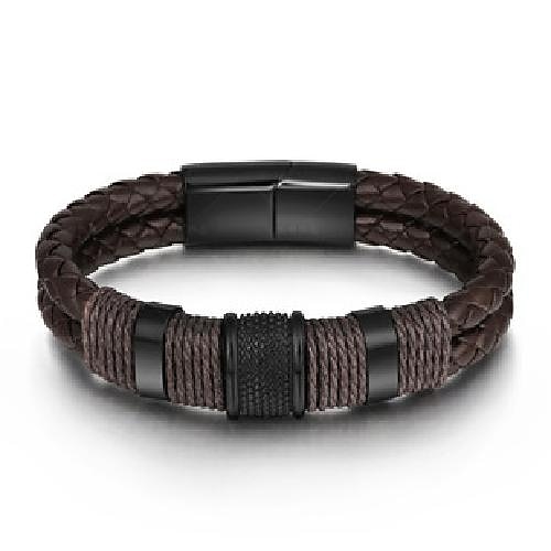 håndvevde smykke smykker fra flere lag fra lager, etnisk stil retro legering magnetisk spenne skinn armbånd 2025 - $6.99 –P21