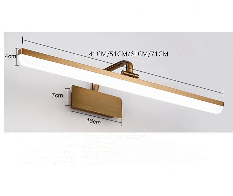 lightinthebox Luz LED para tocador, luz para espejo de cristal, espejo impermeable moderno, luces LED para pared, luz de pared de gel de sílice para baño, IP65, 110-240 V, 8/10/12/14 W 2025 - $199.99 –P7
