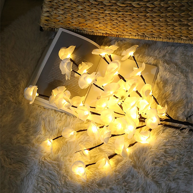 led phalaenopsis branch lamp 20 bulbs simulation orchid branch led fairy lights salice ramoscello light branch festa della mamma per la casa decorazione del giardino del 2025 a $13.99 –P12