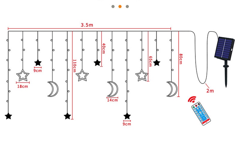 2026年 屋外ソーラーLEDストリングライト、カーテンライト、防水3.5M、フェアリー装飾、星の雰囲気の照明、ウェディングガーデンパティオの装飾用リモートコントロール付きカラフルランプ  コレクション – $45.99 –P14