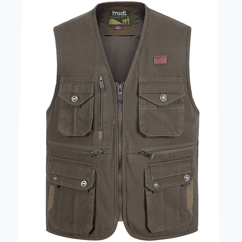 Men's Fishing Vest Hiking Vest / Gilet Sleeveless Outerwear Jacket Travel  Cargo Safari Vest Top Outdoor Windproof Multi-Pockets Quick Dry Lightweight  Fall Spring Cotton Army Green Khaki Hunting 2024 - $37.99