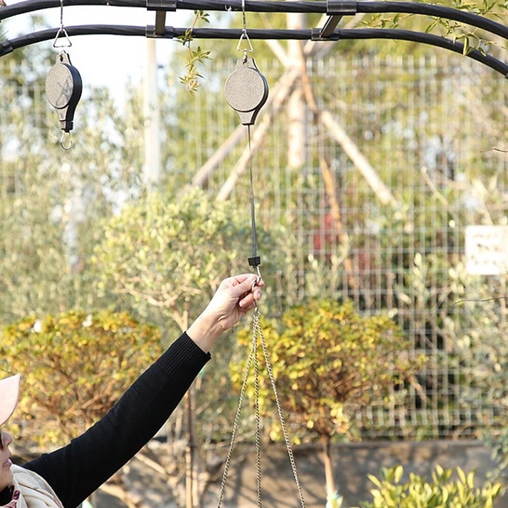 sisäänvedettävä ripustettava kasvi ruukkukasvilla teleskooppikoukku puutarha orkidea ruukut talja vetää alas ripustin lintuhäkki vapaa pyöränostokoukku 2026 - $19.49 –P7