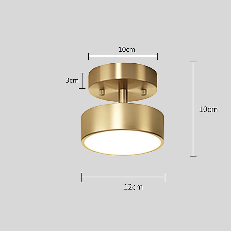 mini plafoniera a led portico luce corridoio luce moderna nordic gold 12/20 cm forme geometriche luci da incasso metallo classico elegante elettrolitico led stile nordico 110-120v 220-240v del 2025 a $107.99 –P4