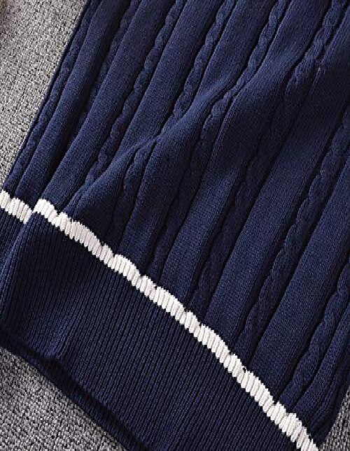 Women's Sweater Vest V Neck Cable Knit Polyester Knitted Fall Winter Cropped School Daily Holiday Basic Casual Sleeveless Solid Color Navy White Red S M L 2023 - US $27.99 –P6