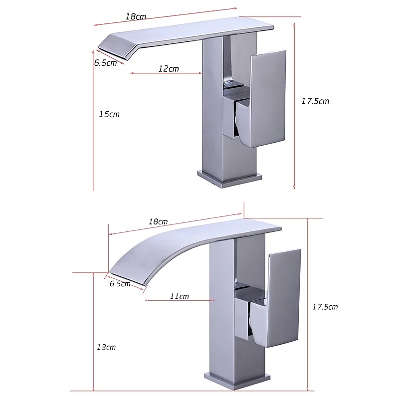 Grifo de lavabo de baño de cascada de latón de estilo moderno, grifos de baño de un solo orificio electrochapados en cromo blanco con interruptor de frío y calor 2025 - $145.99 –P1