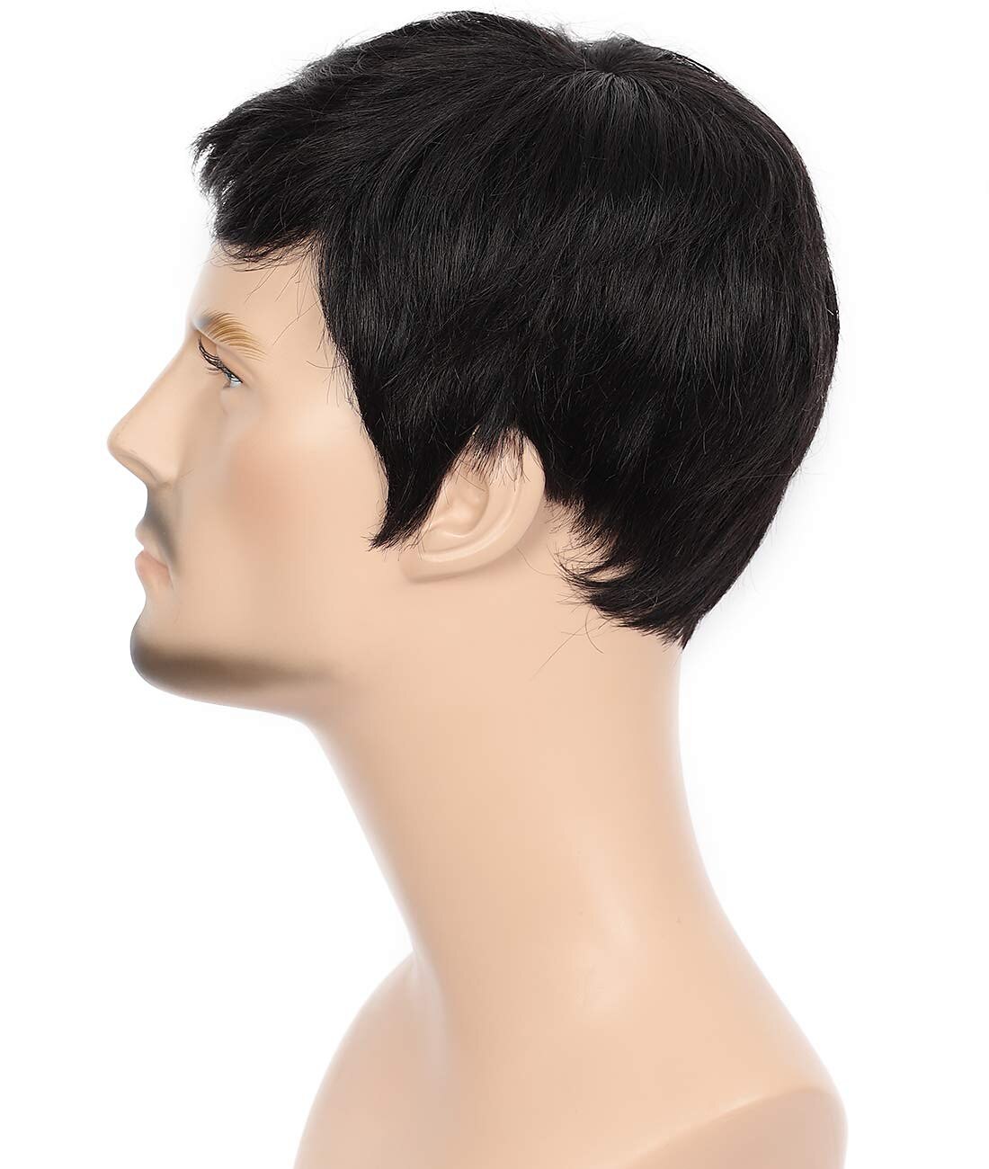 brune parykker for menn kort rett svart parykk for menn som passer for middelaldrende og eldre menn 2025 - $28.99 –P7