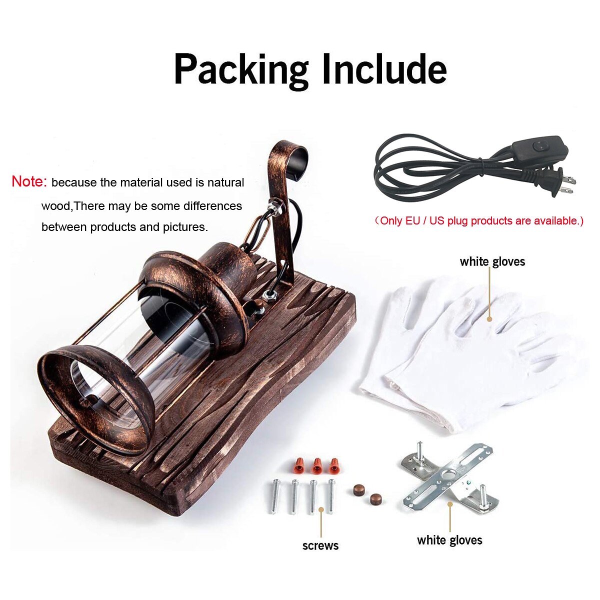 Lightinthebox светодиодный настенный светильник винтажный ретро деревянный металл живопись цветной настенный светильник бра светильник с вилкой длиной 6 футов и выключателем вилка 2026 - $113.99 –P4