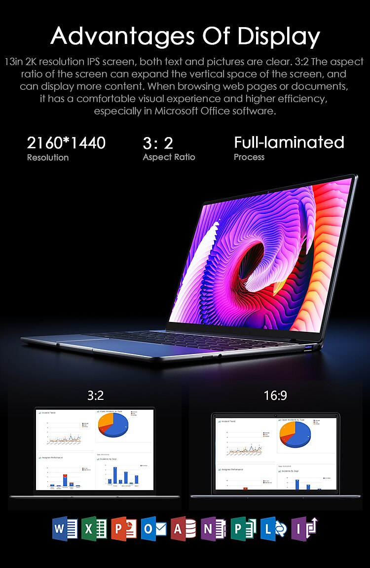 CHUWI GemiBook Netbooks 13 inch 2K IPS LPDDR4X 12GB 256GB SSD Computer Intel Celeron Quad Core Laptop with Backlit Keyboard 2025 - $799.99 –P3