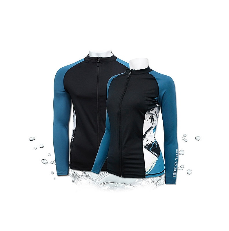 Voor heren Rashguard-badpak UV-zonbescherming UPF50+ Sneldrogend Lange mouw Duikpakken Zwempak 3-stuks Rits Aan De Voorzijde Zwemmen Duiken Surfen Watersport Flora Zomer 2025 - $42.99 –P10