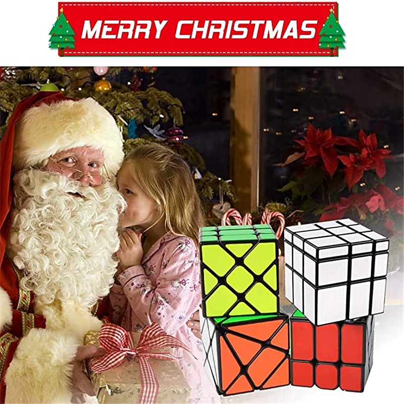 4-Pack QiYi Cube Set - Included 3x3 Fluctuation Angle Puzzle Cube - 2x3 Wheel Puzzle Cube - 3x3 Mirror Puzzle Cube 6 Color - 3x3 Square King Puzzle Cube 2025 - $42.99 –P6