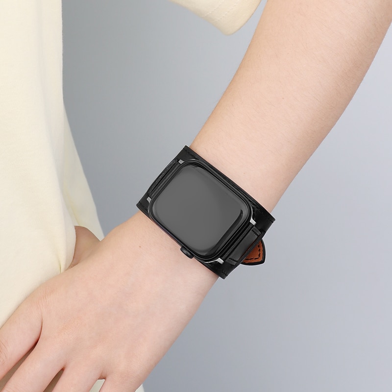 Genuine Leather Smart Watch Band Compatible with Apple iWatch 49mm 45mm 44mm 42mm 41mm 40mm 38mm Sreies Ultra SE 8 7 6 5 4 3 2 1 for Smartwatch Strap Wristband Women Luxury Bracelet 2025 - $29.99 –P6