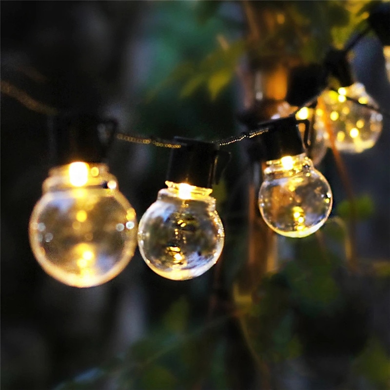 elegante festa di ricevimento di nozze luci a globo per esterni luci solari a led per matrimonio 6m-30 lampadine 5m-20 lampadine luci da giardino per matrimonio impermeabili per layout di festa di del 2025 a $43.99 –P10