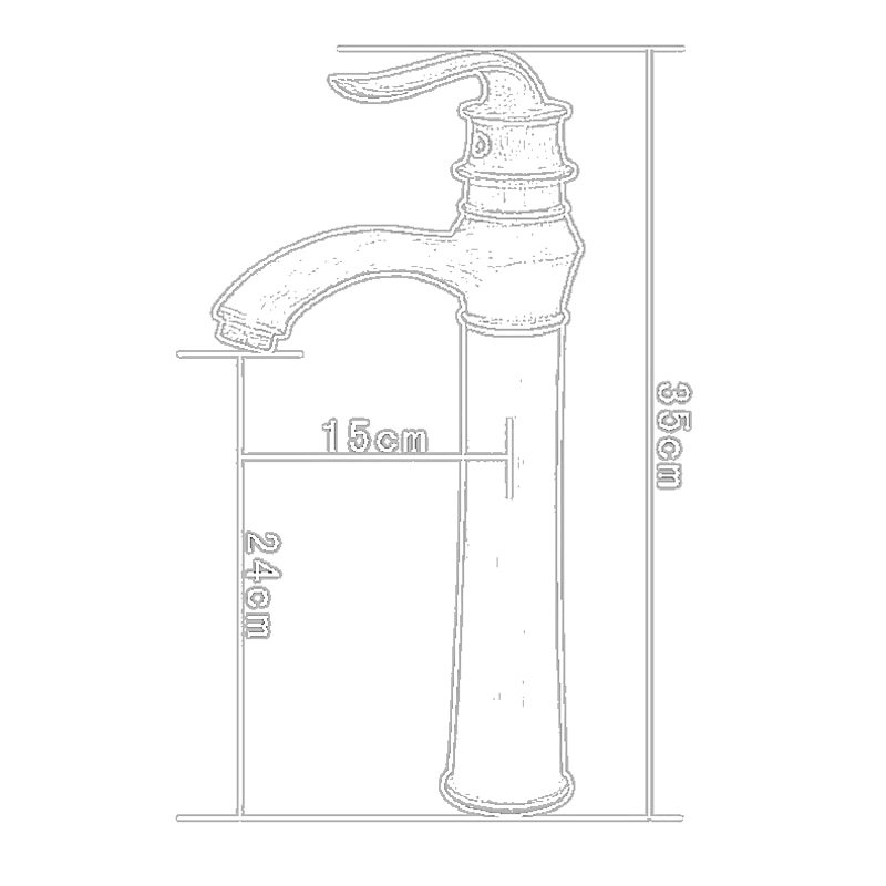 wastafelkraan in de badkamer - klassieke antieke messing vrijstaande enkele handgreep een holebath-kranen 2026 - $291.49 –P13