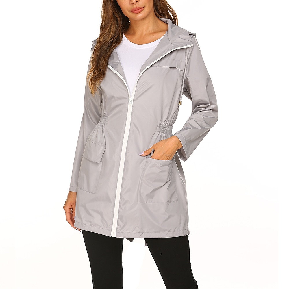 Women's Hiking Raincoat Waterproof Hiking Jacket Rain Jacket Spring Winter Outdoor Thermal Warm Waterproof Windproof Quick Dry Outerwear Coat Top Fishing Climbing Casual Black Navy Blue Dark Green 2026 - $36.99 –P19