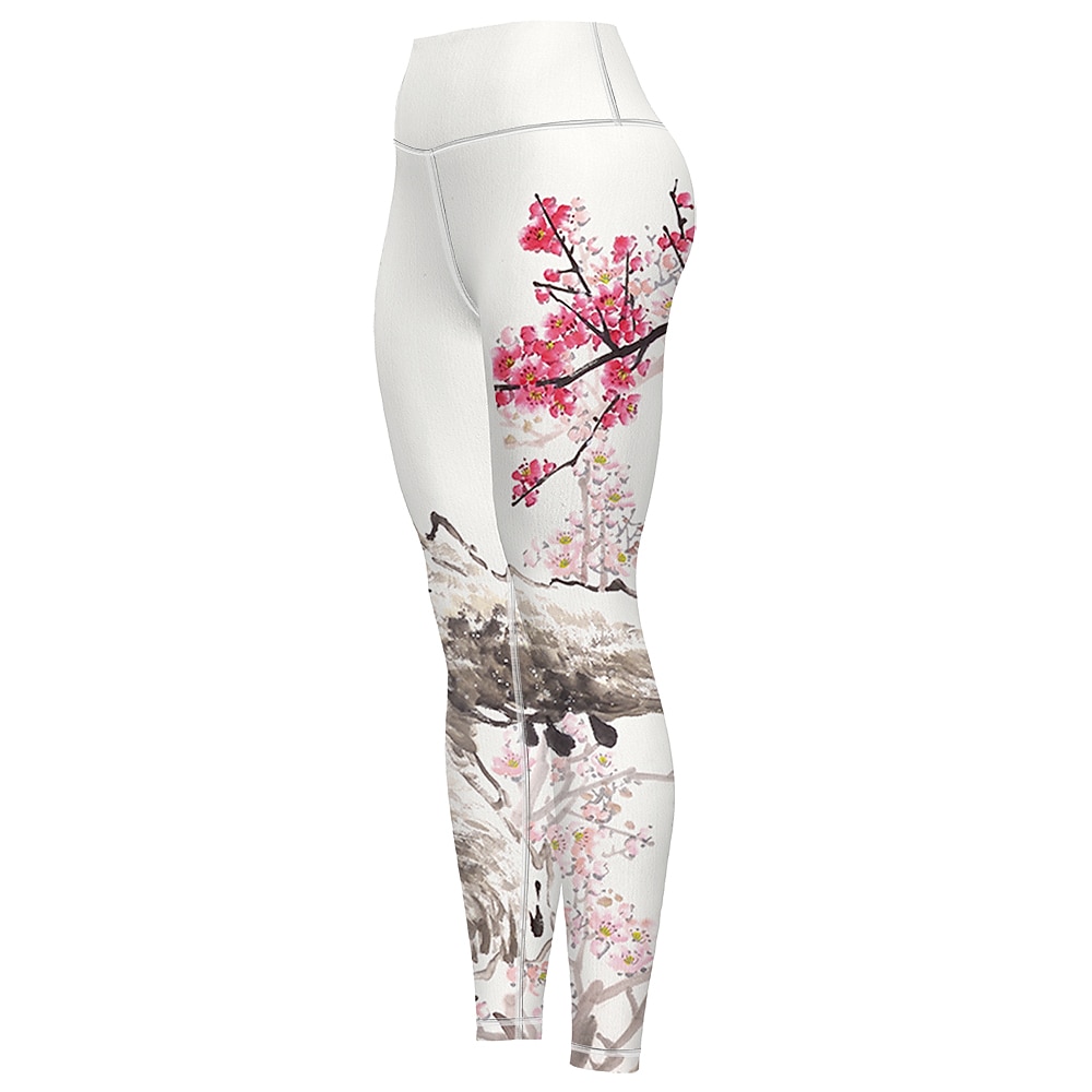 Per donna Pantaloni da yoga Sollevamento glutei Controllo addominale Vita Alta Allenamento in Palestra Corsa Fitness Collant Leggings Uccello Floreale Bianco Autunno Inverno Gli sport Abbigliamento del 2026 a $16.49 –P3