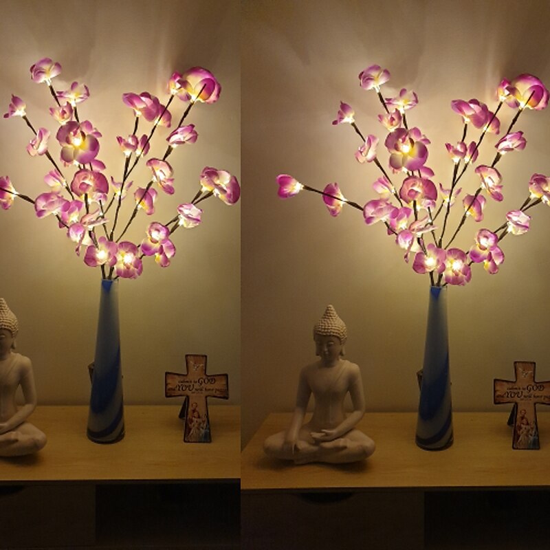 led phalaenopsis branch lamp 20 bulbs simulation orchid branch led fairy lights salice ramoscello light branch festa della mamma per la casa decorazione del giardino del 2025 a $13.99 –P11