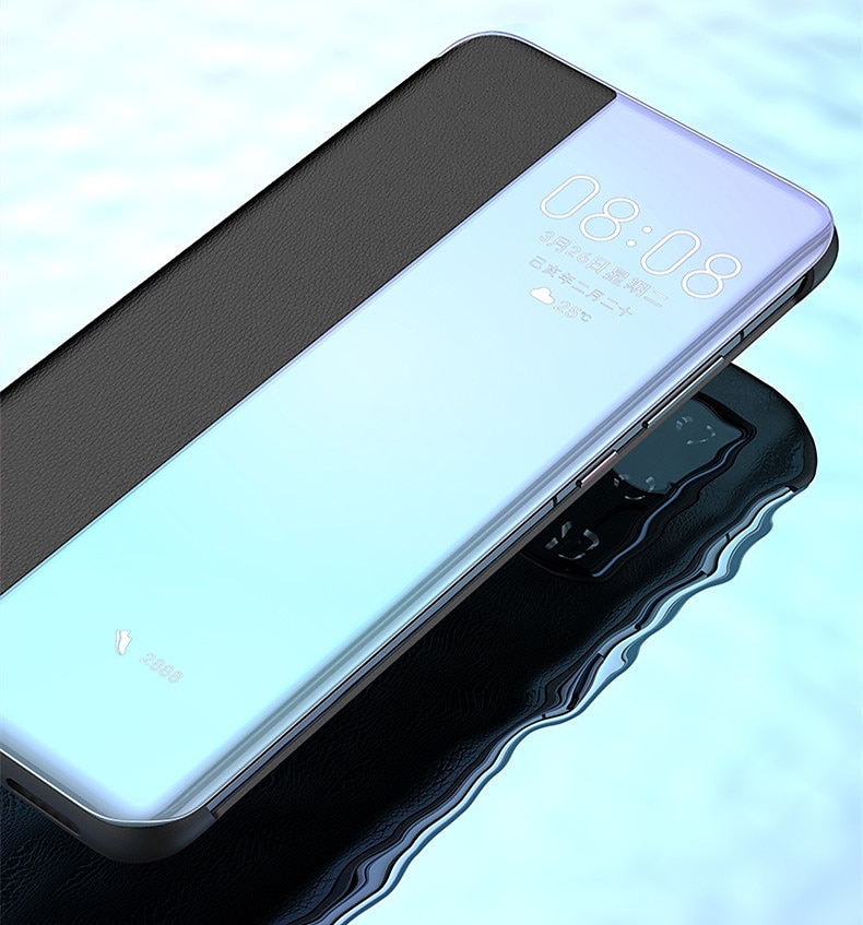 Mirror PU Leather Phone case For Huawei P40 P30 P20 Pro Lite Flip Protective Cover for Huawei Mate 40 30 20 Pro Lite Sleep wake View Clear View Standing Luxury Smart Mirror Flip Cover 2025 - $13.99 –P7