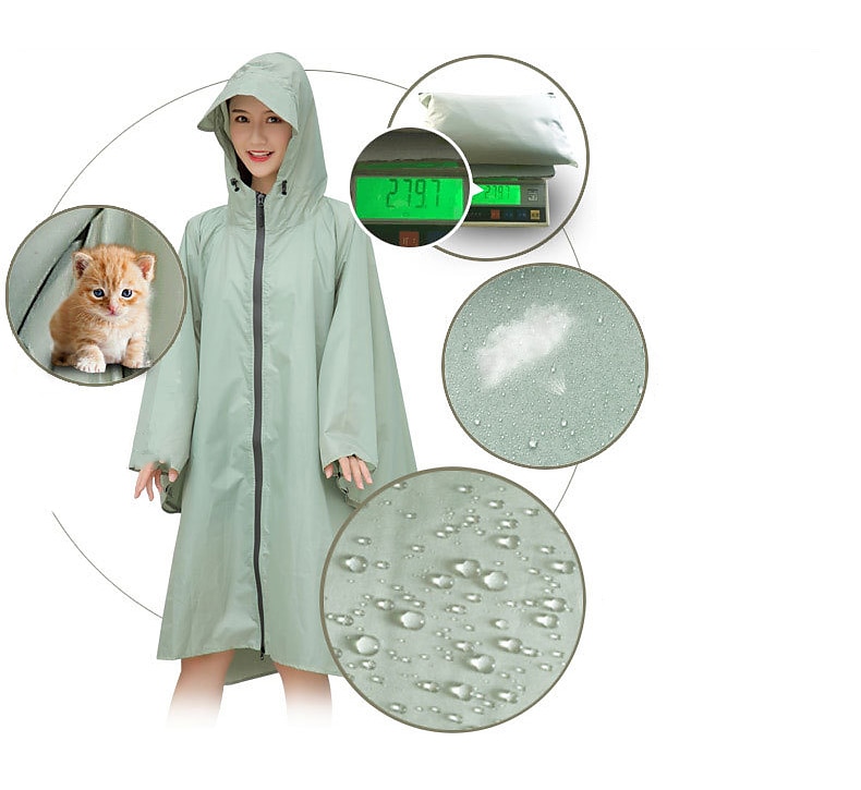 Men's Women's Rain Poncho Hiking Raincoat Waterproof Hiking Jacket Summer Outdoor Waterproof Breathable Quick Dry Lightweight Jacket Poncho Top Fishing Climbing Army green (unisex) Matcha 2025 - $29.99 –P3