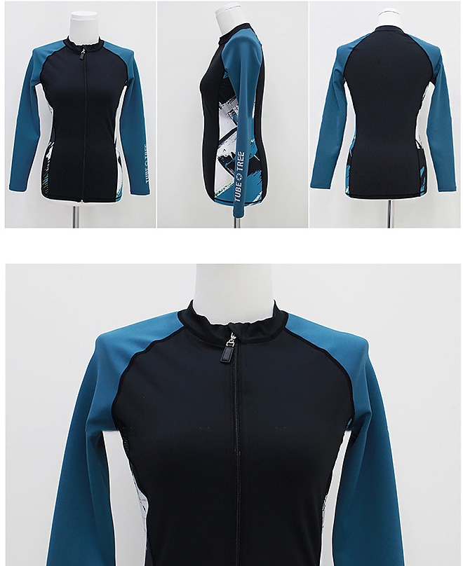 Voor heren Rashguard-badpak UV-zonbescherming UPF50+ Sneldrogend Lange mouw Duikpakken Zwempak 3-stuks Rits Aan De Voorzijde Zwemmen Duiken Surfen Watersport Flora Zomer 2025 - $42.99 –P7