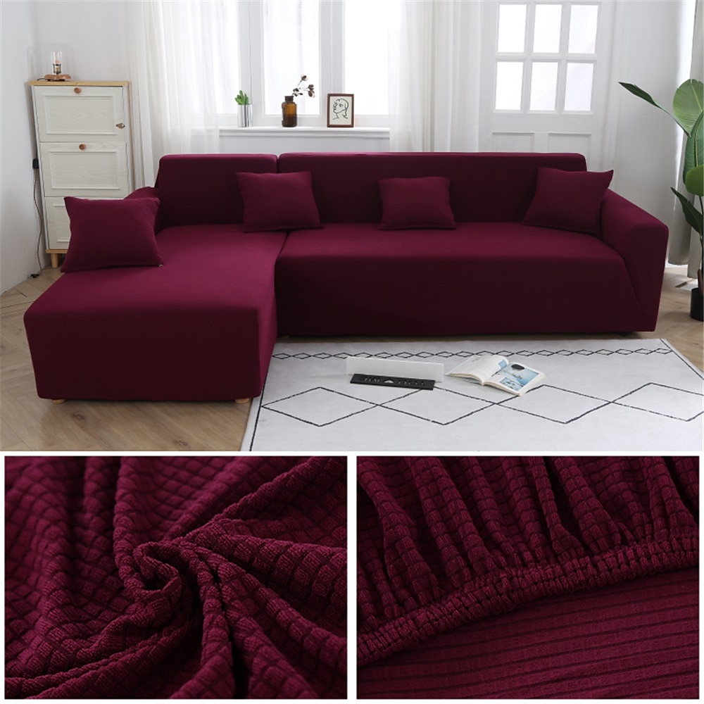 copridivano elasticizzato copridivano jacquard elastico divano componibile poltrona divanetto 4 o 4 o 3 posti bordeaux rosso a forma di L bianco grigio nero tinta unita morbido resistente lavabile (1 del 2025 a $24.99 –P13