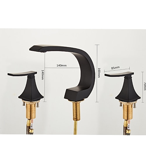 Bathroom Sink Faucet Widespread Oil-rubbed Bronze/Nickel Brushed/Electroplated Widespread Two Handles Three HolesBath Taps 2025 - $161.99 –P7