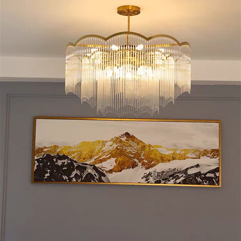 ledet anheng lys moderne krystall lysekrone 80 cm lantern desgin innfelt lys rustfritt stål galvanisert 110-120v 220-240v 2025 - $1444.69 –P2