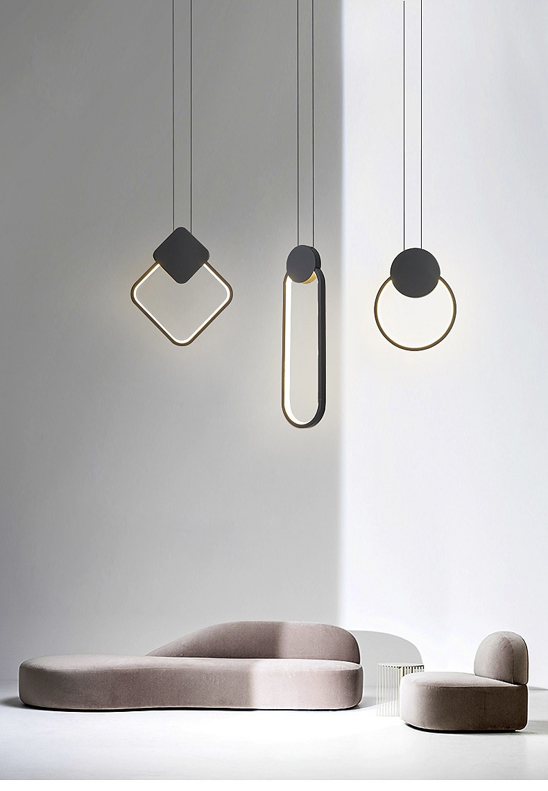 LED Pendant Light Island Light Modern Bedside Light Round Square Rectangle Metal Style Geometrical Minimalist Painted Finishes Contemporary 110-120V 220-240V 2025 - $118.99 –P3