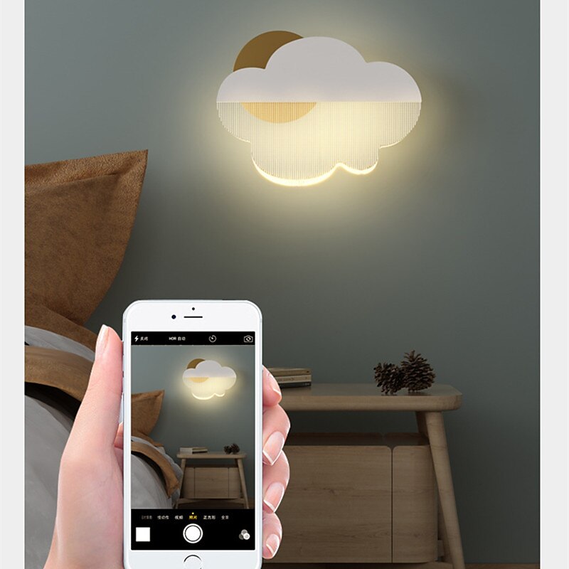 lightinthebox ed vegglampe nattbord lys skydesign søt moderne soverom barnerom jern vegglampe 220-240v 2*6 w 2025 - $116.99 –P3