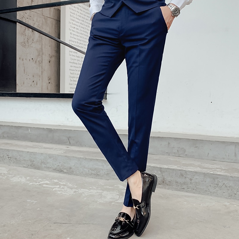 Costumes de mariage pour hommes Noir Vert foncé Solide Ajustement taillé 3 pièces à simple boutonnage un bouton de 2025 ? $122.99 –P8