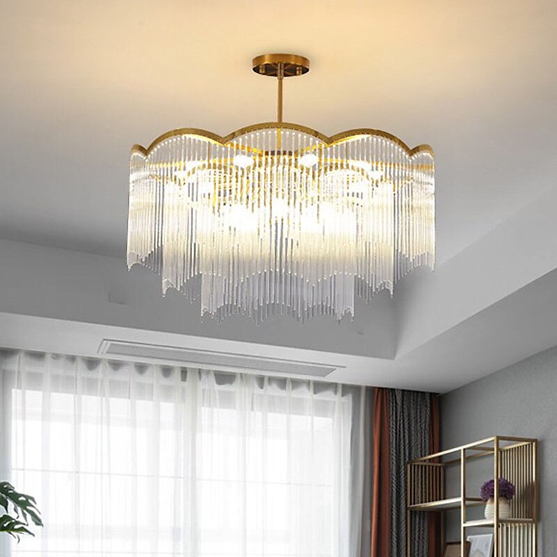 ledet anheng lys moderne krystall lysekrone 80 cm lantern desgin innfelt lys rustfritt stål galvanisert 110-120v 220-240v 2025 - $1444.69 –P7