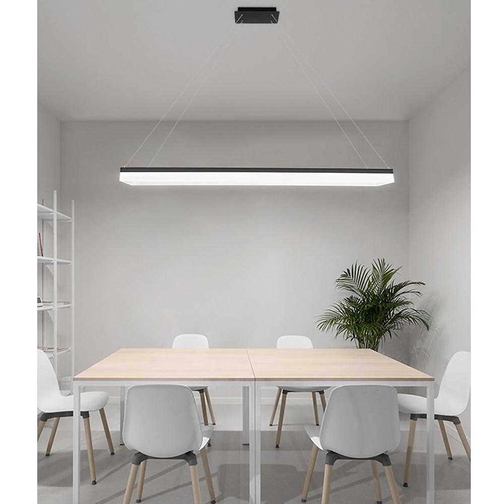 90 cm luz pendente led design quadrado preto moderno ilha luz de alumínio sala de jantar biblioteca de escritório 110-120v 220-240v de 2026 por $399.99 –P6