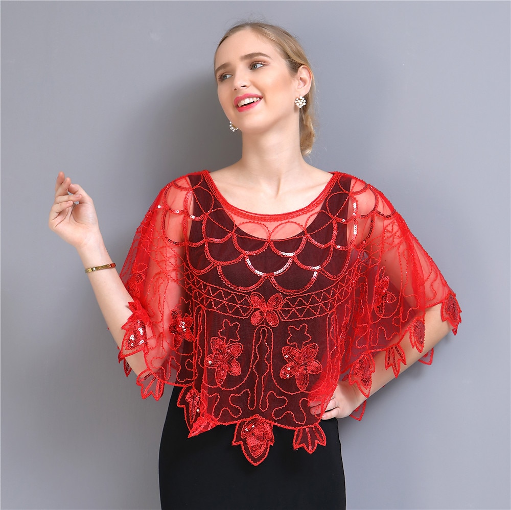 De livlige 20-årene 1920-tallet Den store Gatsby Party-kostyme Maskerade Halloween Kostumer Den store Gatsby Bryllupsgjest Paljetter Paljetter Dame Bryllup Fest Bryllupsgjest Voksne Sjal 2025 - $26.99 –P8