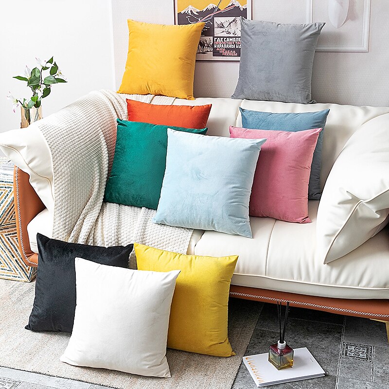 Fashion Home Decor Pillow Case Velvet Sofa Cushion Covers 18" Taie d'oreiller