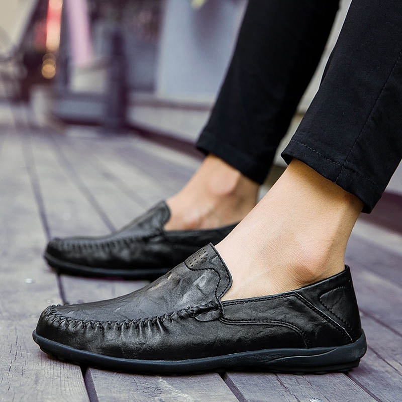 Per uomo Mocassini e Slip-Ons Uncinetto Scarpe di pelle Mocassini comodi Taglie forti Footing Lavoro Classico Informale Esterno Giornaliero Pelle di nappa Pelle Traspirante Fatto a mano Antiscivolo del 2025 a $49.99 -P6