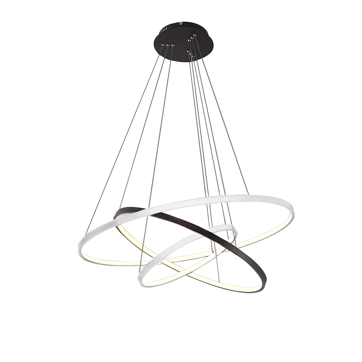 3-Light 80/60/40/20 cm LED Pendant Light Metal Acrylic Ring Circle Design Dimmable Painted Finishes Modern 90W/113W 3-Rings 4-Rings ONLY DIMMABLE WITH REMOTE CONTROL 2025 - $249.99 –P17