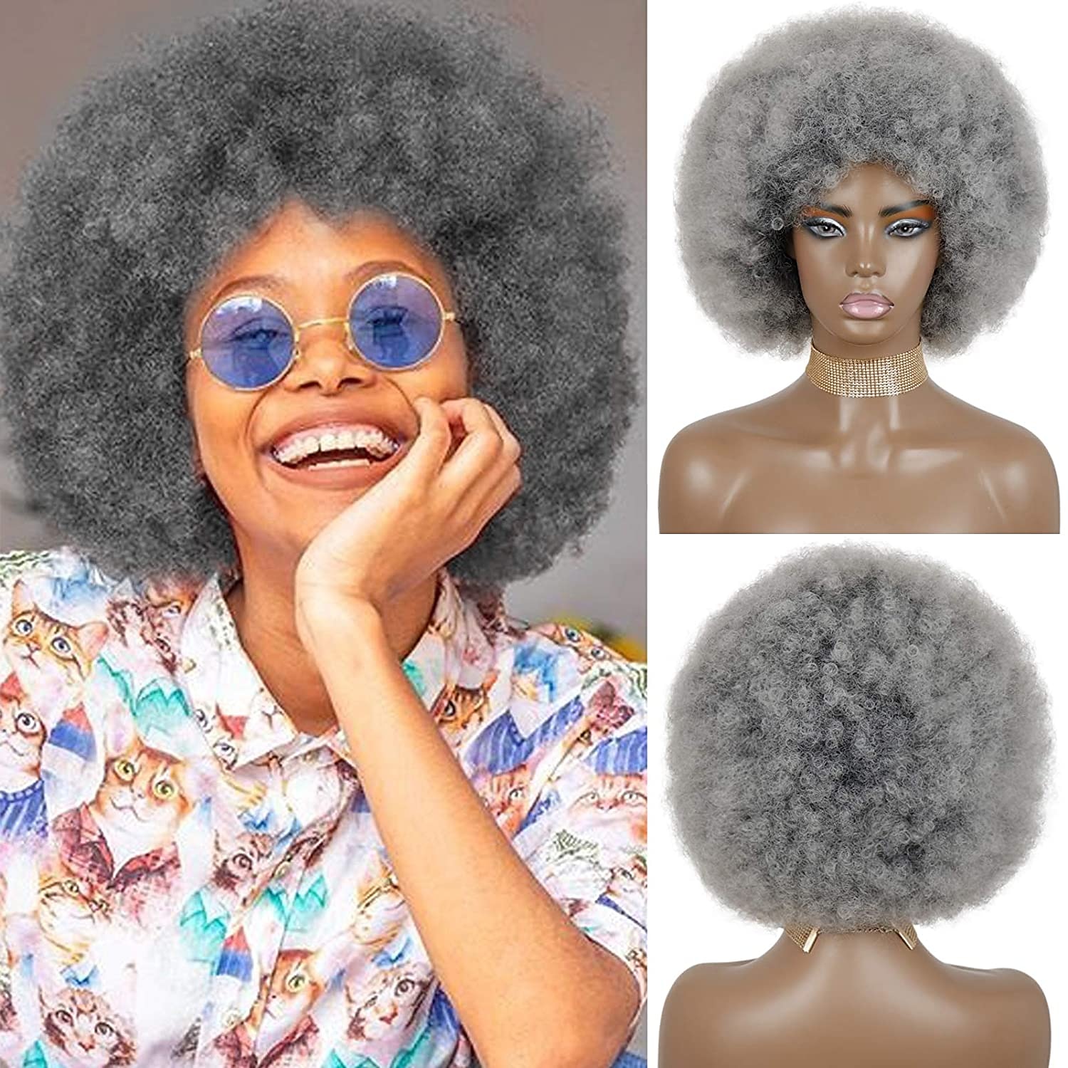parrucche marroni per le donne parrucca afro marrone chiaro per le donne nere parrucche afro gonfie marrone chiaro parrucca grande e morbida dall'aspetto naturale anni '70 parrucca sintetica riccia del 2025 a $28.99 –P8