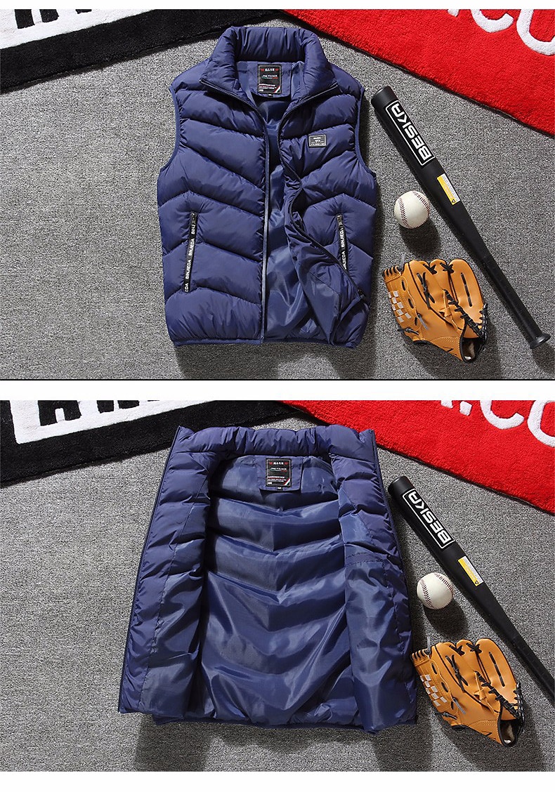 Férfi Puffer Vest Gilet Hegymászás Melegen tartani tömöríthető Légáteresztő Tél Ősz Tömör szín Fekete Rubin Sötétkék Szürke Pufferkabát 2025 - $29.99 –P3