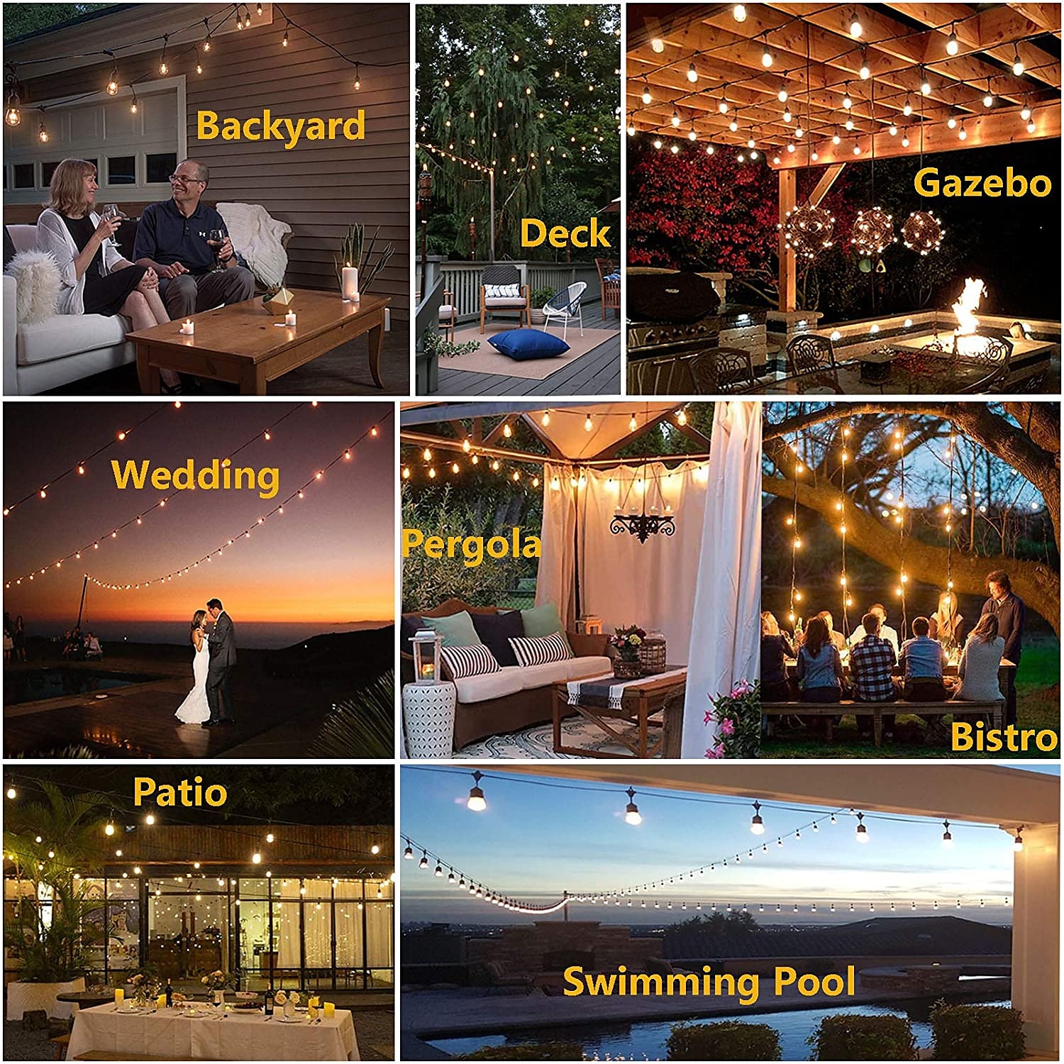 Globe String Lights Outdoor 5M 10Bulb/10M 20Bulb S14 Edison Plastic LED Bulb Patio Lights  ETL Listed Waterproof IP65 Plastic Hanging Lights String for Outside Backyard Garden 2025 - $26.99 –P5