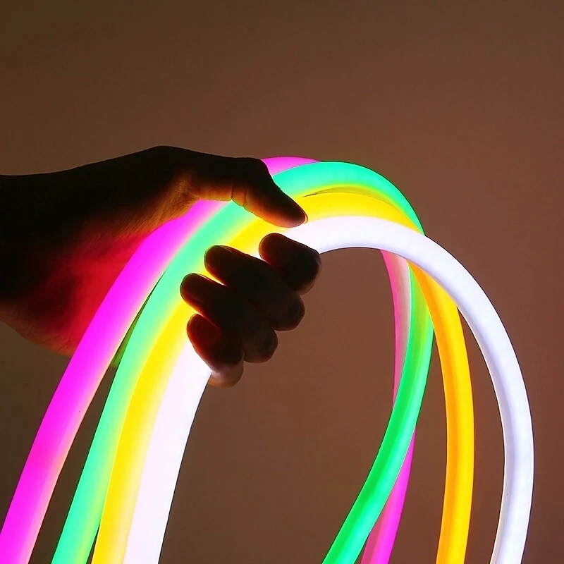 9.8ft 3m LED Neon Strip Light Rope Light SMD 2835 Round 360 Degree Luminous Round Tube IP65 Waterproof Warm White Blue Pink Green Home Decoration EU Plug 2025 - $13.99 –P2