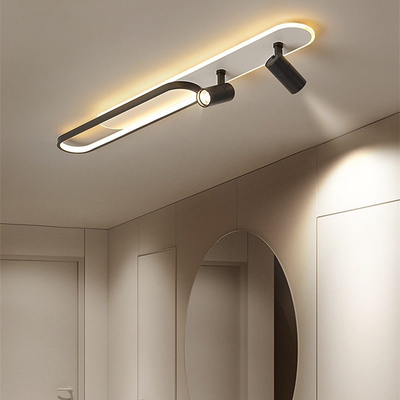 LED Ceiling Light With Spot Light Modern Black Gold 60/100 cm Circle Design Flush Mount Lights Metal Artistic Style Modern Style Stylish Painted Finishes 110-120V 220-240V 2025 - $255.59 –P9