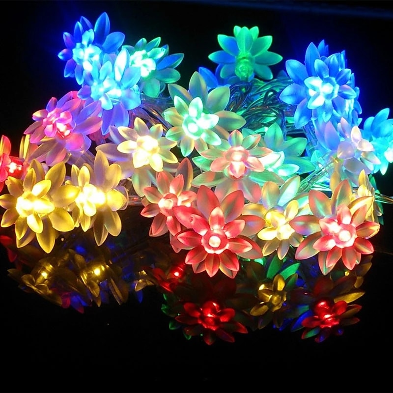 Łańcuchy świetlne led w kształcie lotosu 6m 3m 1.5m bateria operacja usb 40 diod 20 diod 10 diod świątecznych wesele ogród patio dekoracja świąteczna światło 2025 - $13.49 –P7