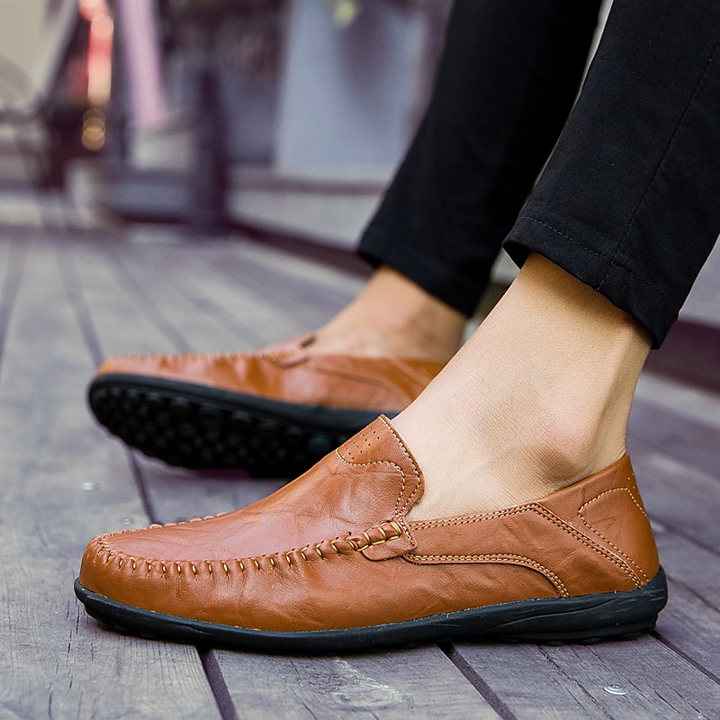 Per uomo Mocassini e Slip-Ons Uncinetto Scarpe di pelle Mocassini comodi Taglie forti Footing Lavoro Classico Informale Esterno Giornaliero Pelle di nappa Pelle Traspirante Fatto a mano Antiscivolo del 2025 a $49.99 -P12