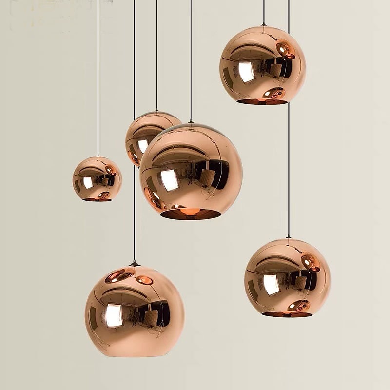 LED Pendant Light Rose Gold Globe Design Kitchen Island Light 15cm 20cm 25cm Single Desgin Metal Electroplated Modern Dining Room Living Room 110-120V 220-240V 2025 - $93.99 –P3