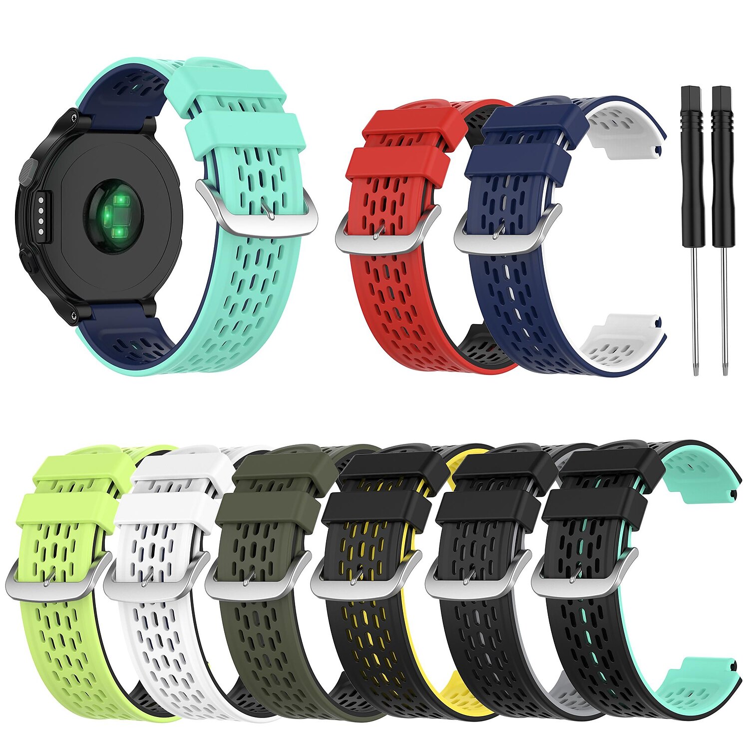 Pulseiras de Relógio para Garmin Approach S2 / S4 Silicone Substituição Alça Respirável Pulseira Esportiva Fecho Clássico Pulseira de 2025 por $13.99 –P1