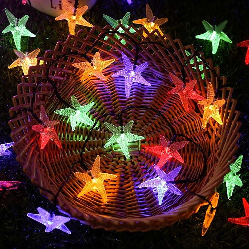 buiten zonne-lichtslinger zonne-lichtslingers 8 modi buiten waterdicht 7m-50leds 6.5m-30leds oceaan sterren fee lichtslingers bruiloft tuin vakantie huisdecoratie led zonne-tuin licht 2025 - $10.49 -P8