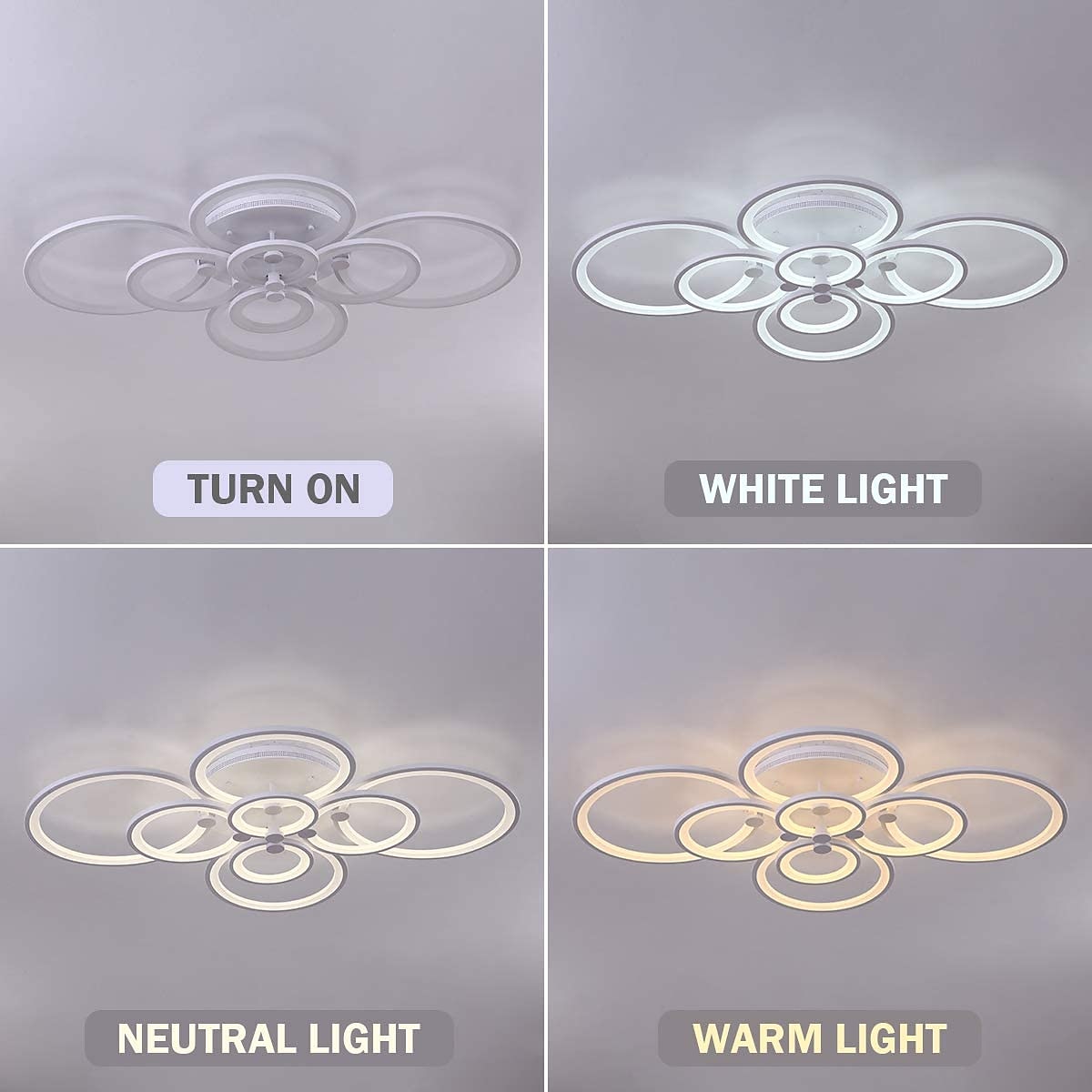 60/80/95 cm Chandelier Dimmable Ceiling Light LED Geometric Shapes Flush Mount Lights Metal Layered Modern Style Linear Painted Finishes 110-120V 220-240V 2025 - $133.99 –P2