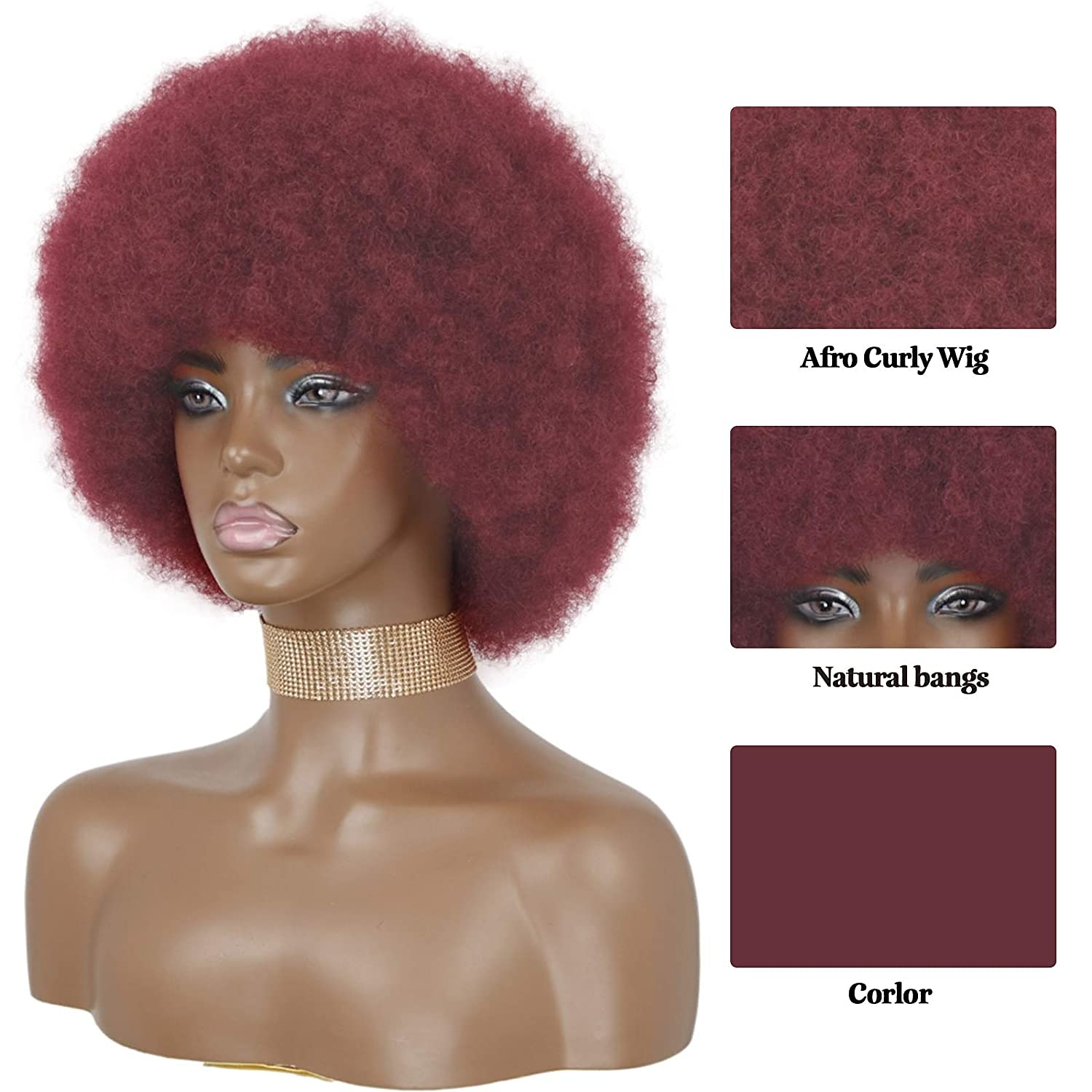 коричневые парики для женщин светло-коричневый афро-парик для чернокожих женщин пышные светло-коричневые афро-парики 70-е годы большой упругий и мягкий натуральный парик короткий афро-кудрявый 2025 - $28.99 –P11