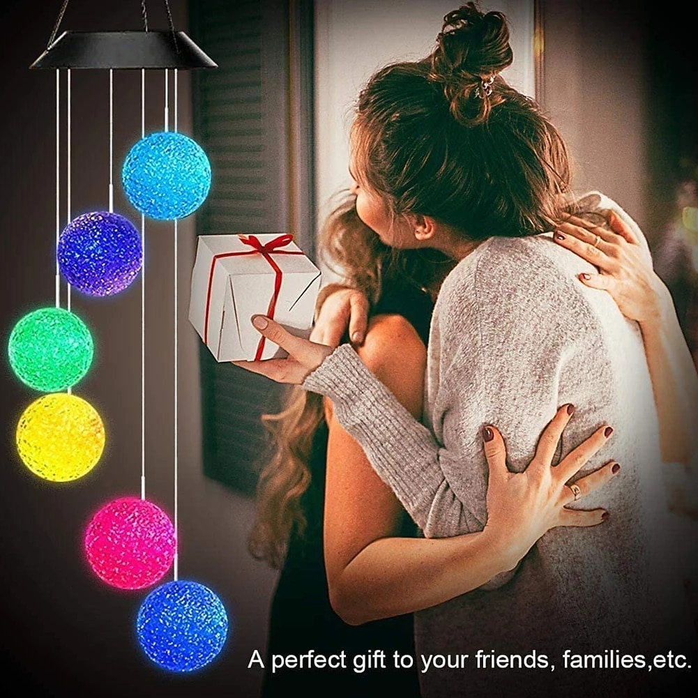 Solar Wind Chime Light Outdoor Lights Waterproof Colorful LED Ball Light Outdoor Hanging Lamp Balcony Garden Patio Room Decoration  IP65 LED Solar Garden Light 2026 - $23.99 –P6