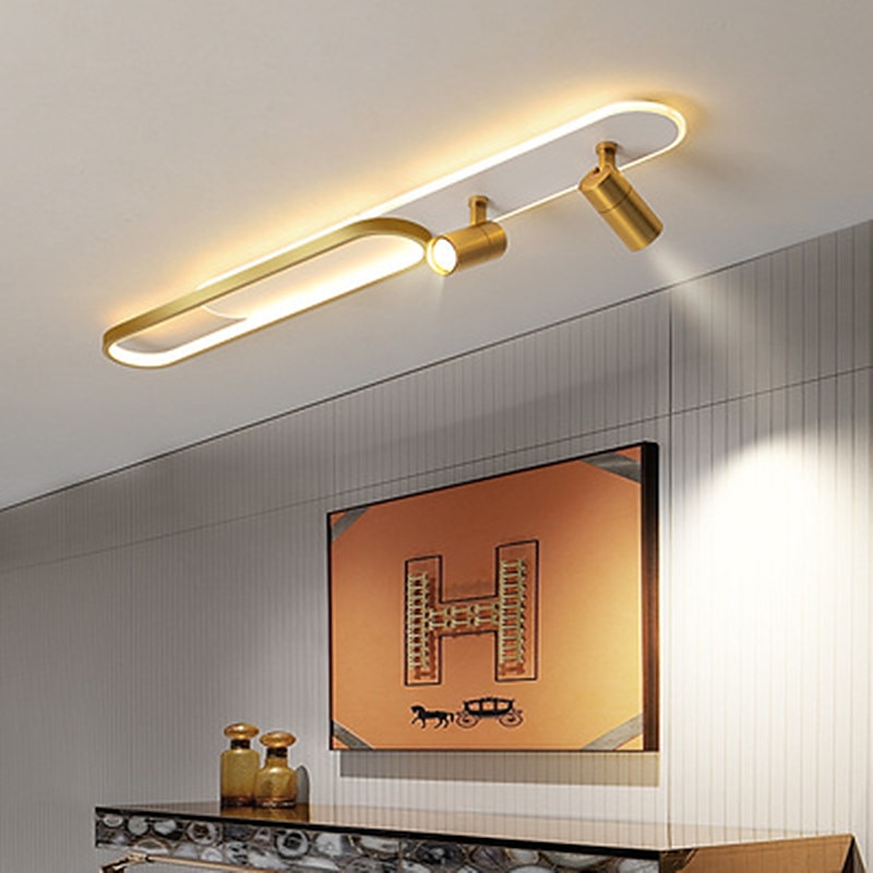 LED Ceiling Light With Spot Light Modern Black Gold 60/100 cm Circle Design Flush Mount Lights Metal Artistic Style Modern Style Stylish Painted Finishes 110-120V 220-240V 2025 - $255.59 –P2